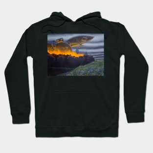 Evil Robot with Field of Flowers Hoodie